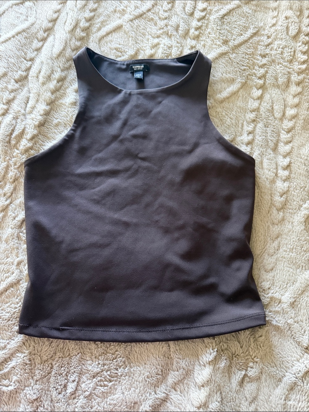 Express Women’s Dark Brown High-Neck Sleeveless Tank